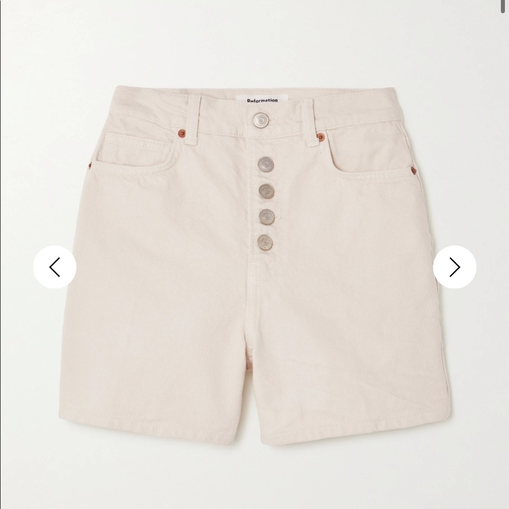 Reformation Army Denim Shorts